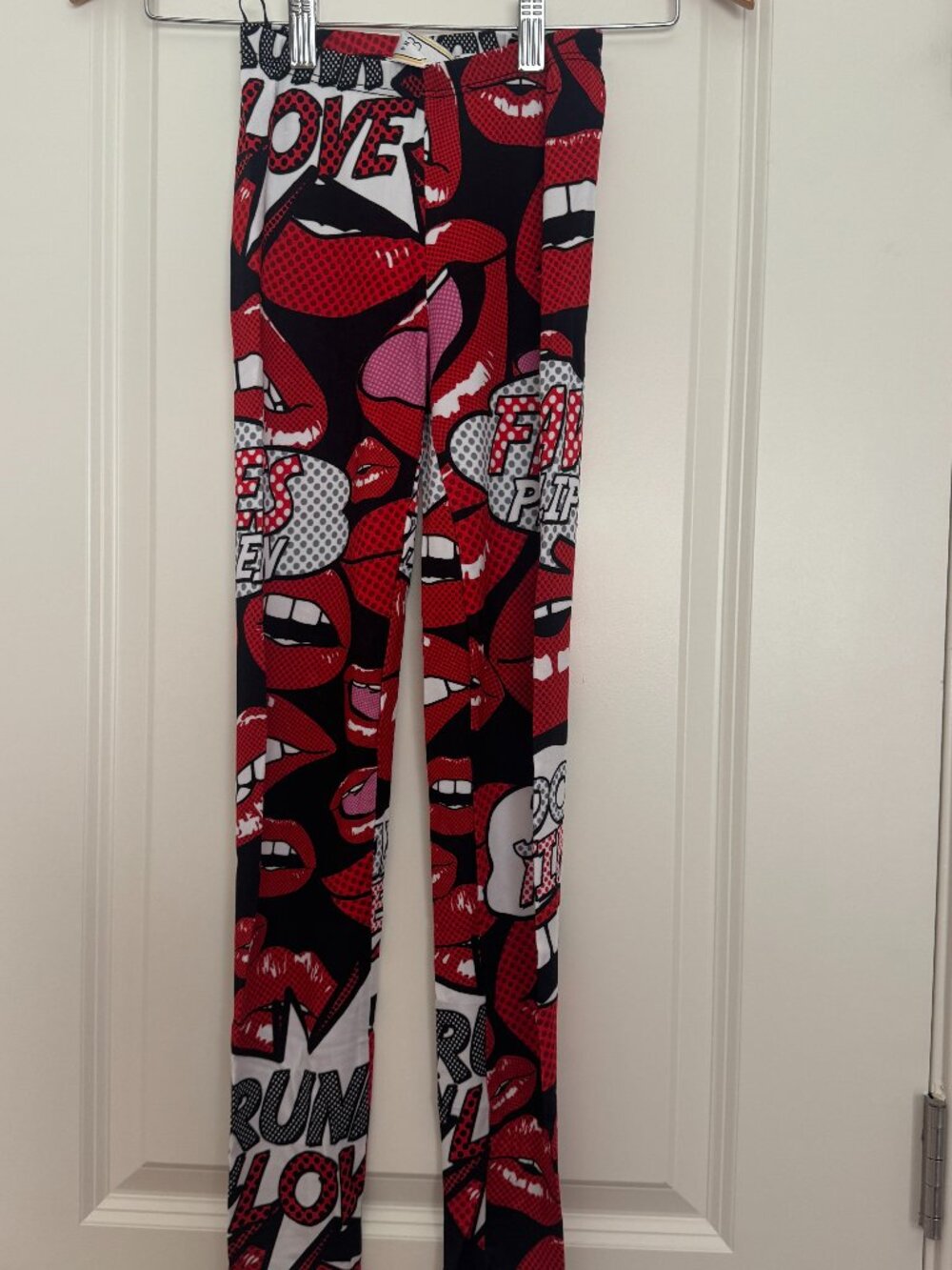 Philipp Plein Petite Lips Pop Art Print Leggings Sz 12